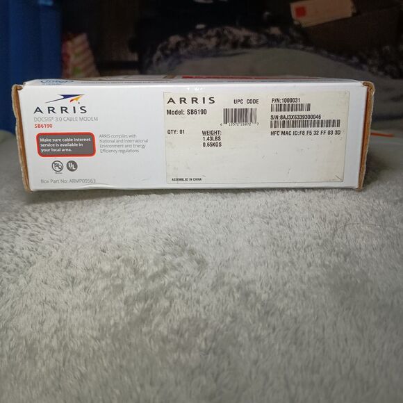 ARRIS Surfboard SB6190-RB DOCSIS 3.0 Cable Modem Unlocked 1.4 Gbps 32x8 Channels - Picture 14 of 16